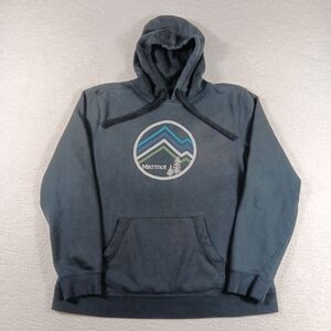 Marmot Hoodie Mens XXL 2XL Black Pullover Outdoor Gorpcore Nature Logo